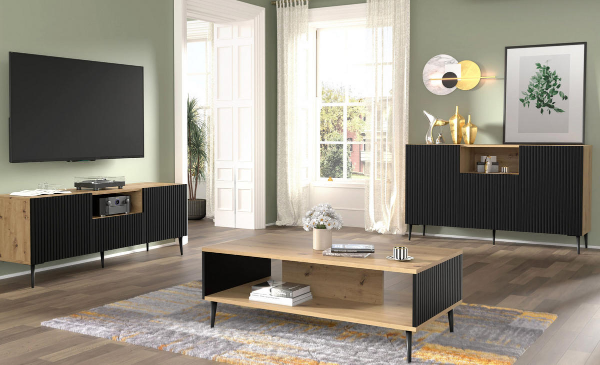 STOLIĆ ZA KAVU Artisan, crna, crna 90/43/60 - crna, drvni materijal (90/43/60cm) - RAUMHIRSCH FURNITURE