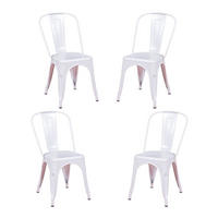 STÜHL-SET 4 Stück Metall Weiß - Weiß, Metall (44/85/55cm) - Nest Dream