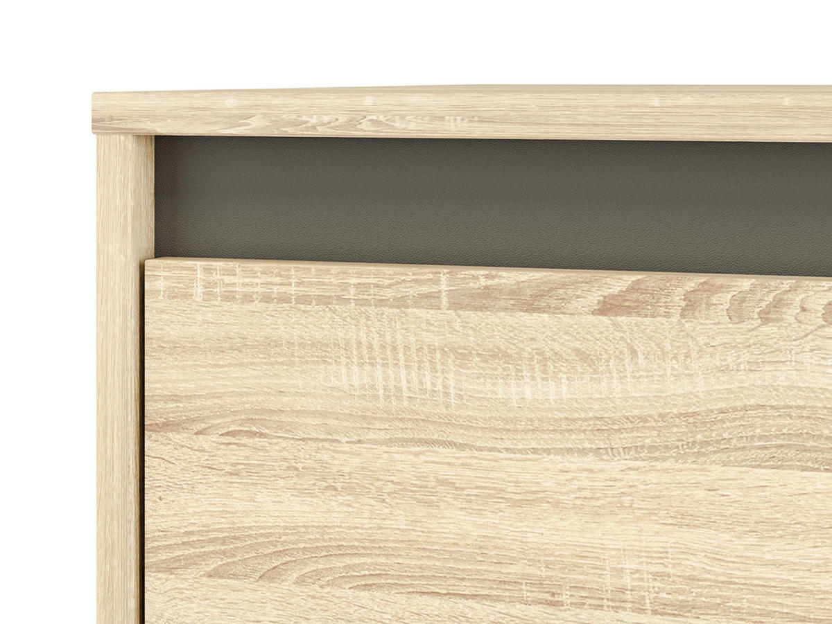 VITRINE Avo Eiche Sonoma, Absetzung austauschbar 48 / 34 / 200cm - Braun/Sonoma Eiche, Holz/Holzwerkstoff (48/200/34cm) - Feldmann-Wohnen