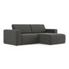 ECKSOFA Rechts Samt Stoff Grau - Dunkelgrau/Schwarz, Kunststoff/Textil (224/167cm) - Makamii