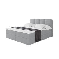 BOXBETT mit Matratze H4 - NINA - 160x200 cm Grau - Silberfarben, Holzwerkstoff (160/200cm) - ALTDECOR