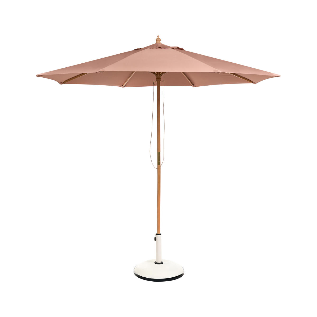 VELKÝ SLUNEČNÍK 270 cm Hnědý Toscana - hnědá/světle hnědá, dřevo (270/270cm) - Beliani