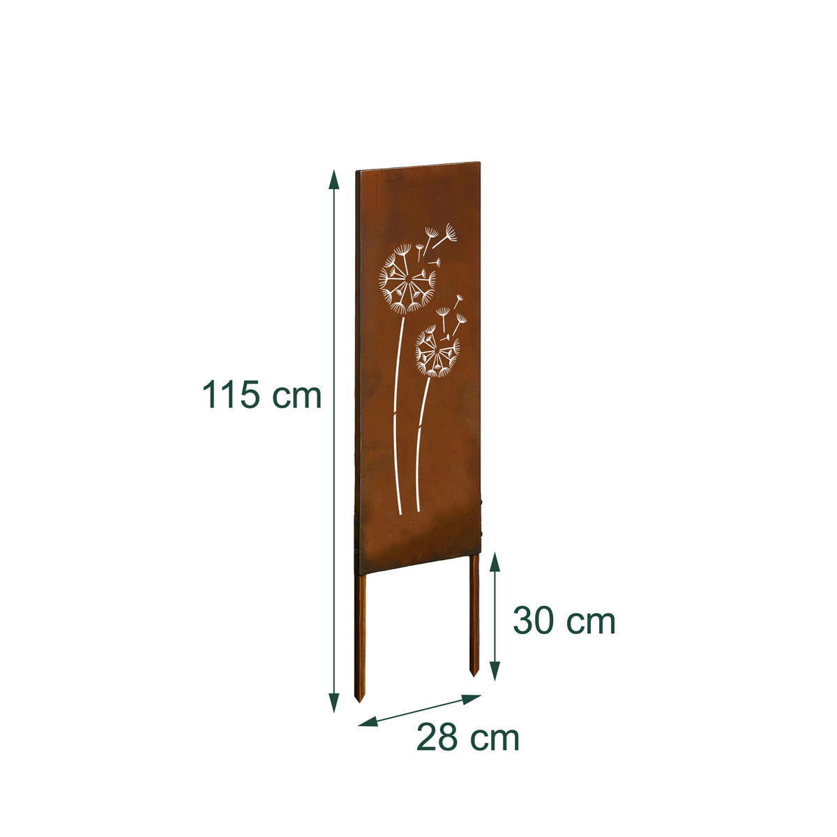 EDELROST-GARTENDEKO - Braun, Metall (1.5cm) - Relaxdays