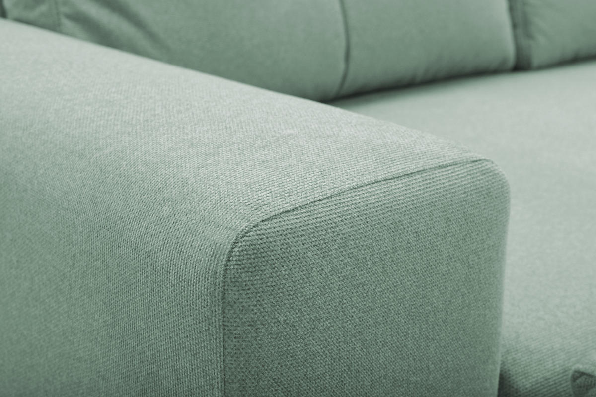 ECKSOFA AVRA L-förmig, mit Stauraumbehälter-in RINO-Stoff, Komfort & Eleganz, lose Rückenkissen, freistehend, RECHTS 251x165x85 cm Turquoise - Türkis, Holz/Textil (251/165cm) - DomoHome