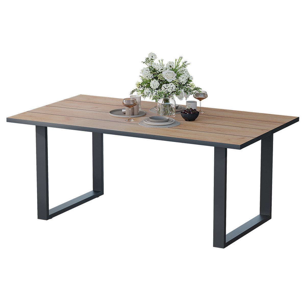 JÍDELNÍ STŮL Avido Zlatý mocný dub - medově dubová/černá, kompozitní dřevo (180/100/75cm) - Vicco