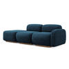 3-SITZER SOFA Links Chenille Stoff Blau - Blau/Braun, Holz/Textil (258/73/95cm) - Makamii