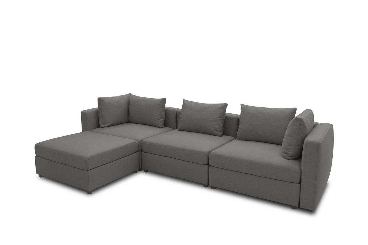 GARTENLOUNGE-SET 1 Bozhana 312x67x174 mit Outdoorbezug in anthrazit - Anthrazit, Kunststoff (312/67/174cm) - 58aufmkessel
