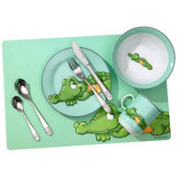 KINDERGESCHIRR Happy Zoo Krokodil 8er Set - Grün, Keramik (1/1/1cm) - Ritzenhoff Breker