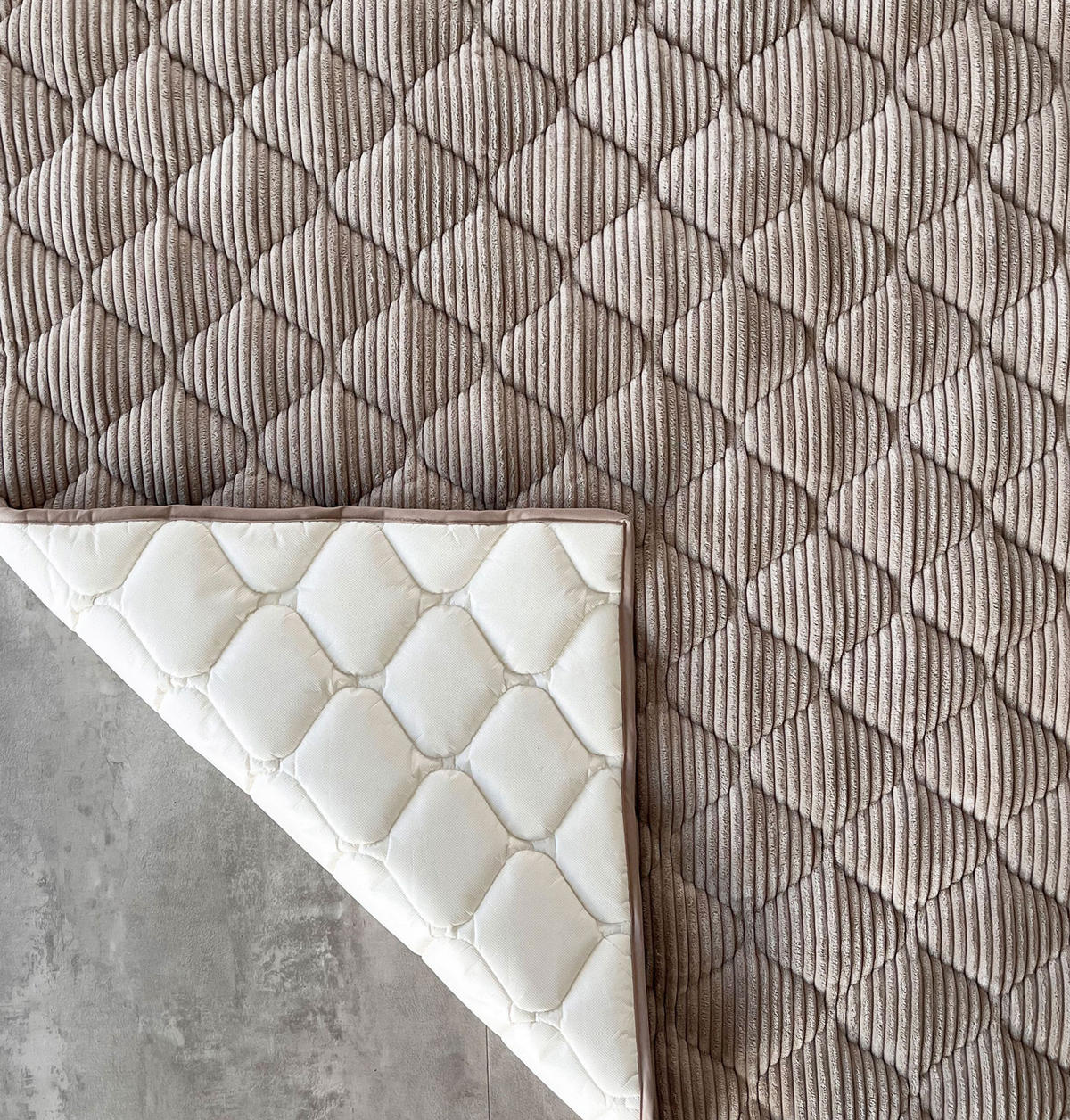 KRABBELDECKE Soft-Cord 120x120cm - Beige, Textil (120/120cm) - Sanosoft