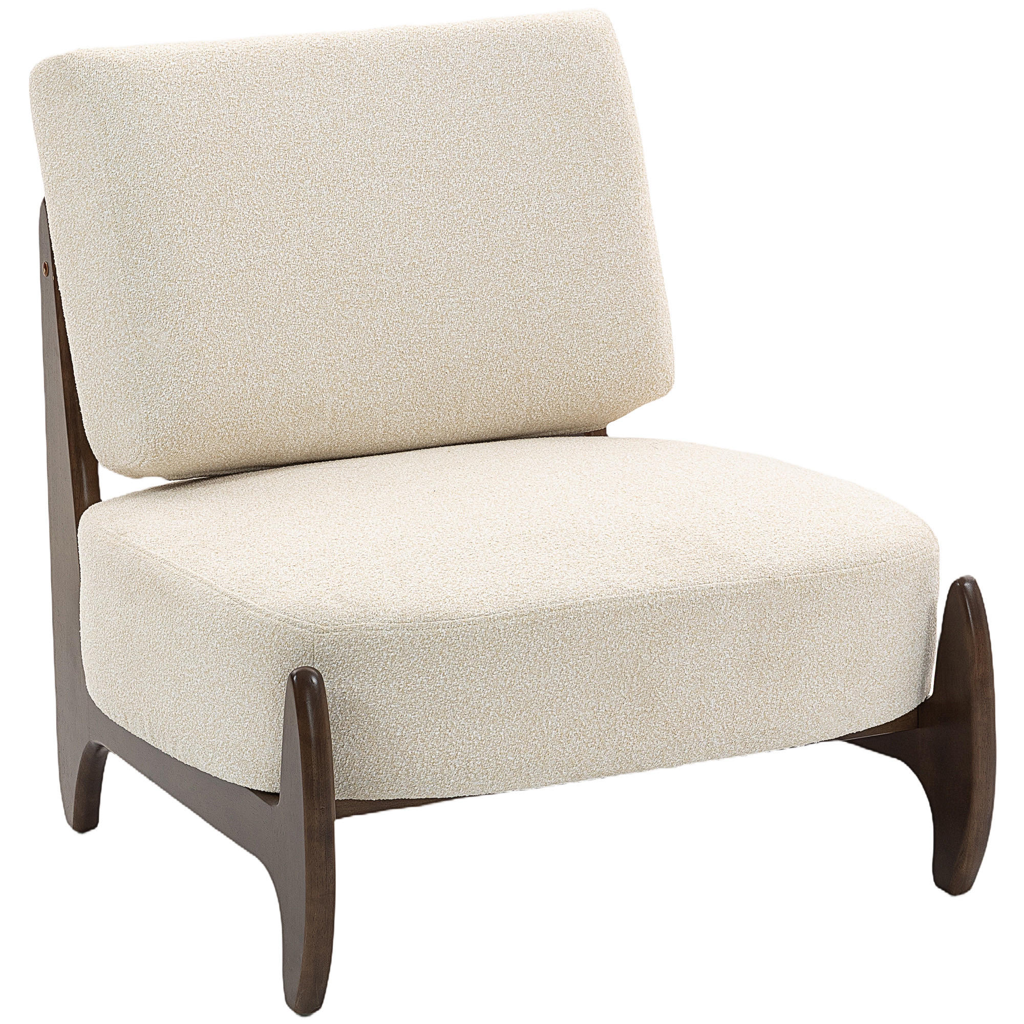 SESSEL DE-13303 Chenille-Stoff & dickes Polster Creme - Creme, Holz (72/81/73.5cm) - ComfortXL