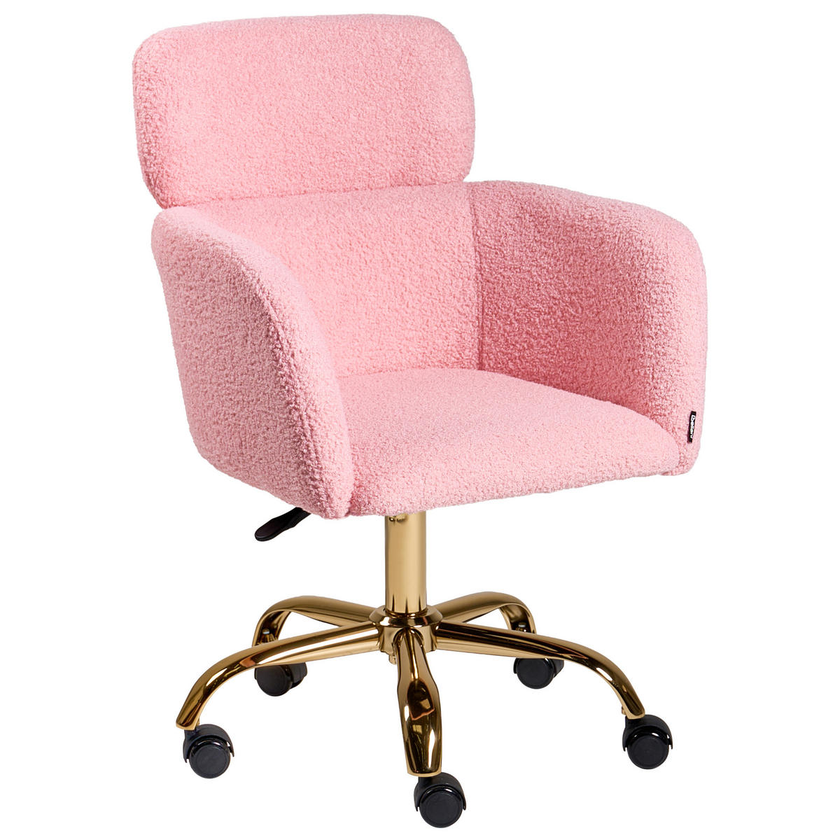 SCHREIBTISCHSTUHL Bouclé Rosa Alena - Pink, Textil (60/84/60cm) - Beliani