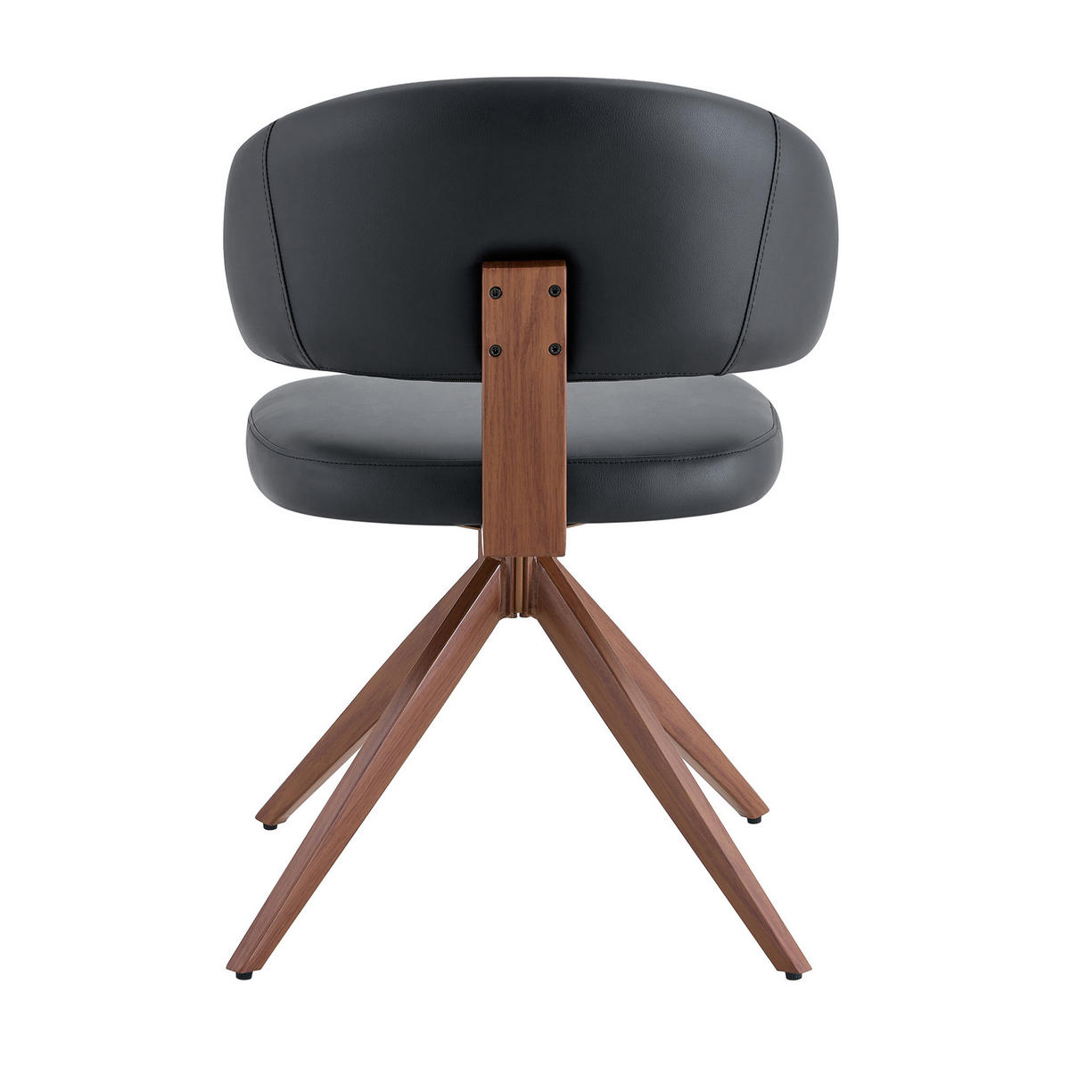DREHSTUHL mit 360°-Drehfunktion Schwarz PU - Schwarz, Metall (50.5/77/54.5cm) - Meubliv