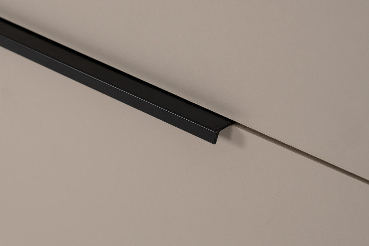 SIDEBOARD sand, schwarz 175 cm, Kommode mit Soft-Close-Funktion - Sandfarben/Schwarz, Holzwerkstoff/Kunststoff (175/90/38cm) - Furn.Design