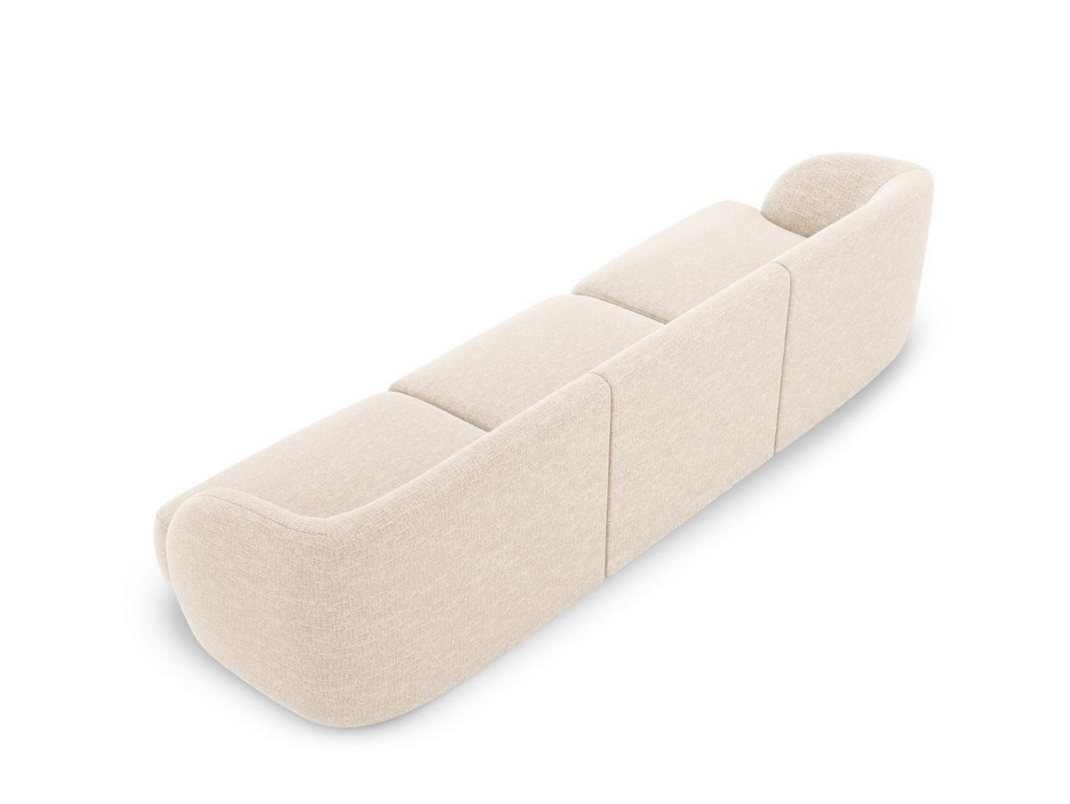 SOFA Miley aus Chenille-Stoff leichtes beige 3 Sitzplätze - Creme, Textil (90/70/255cm) - Micadoni