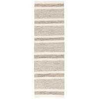 NATUR TEPPICH LÄUFER WOLLE RANA STREIFEN - Weiß/Grau, Textil (90/160cm) - Pergamon