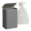 WÄSCHEKORB - Grau, Holz/Textil (40/60/30cm) - Relaxdays