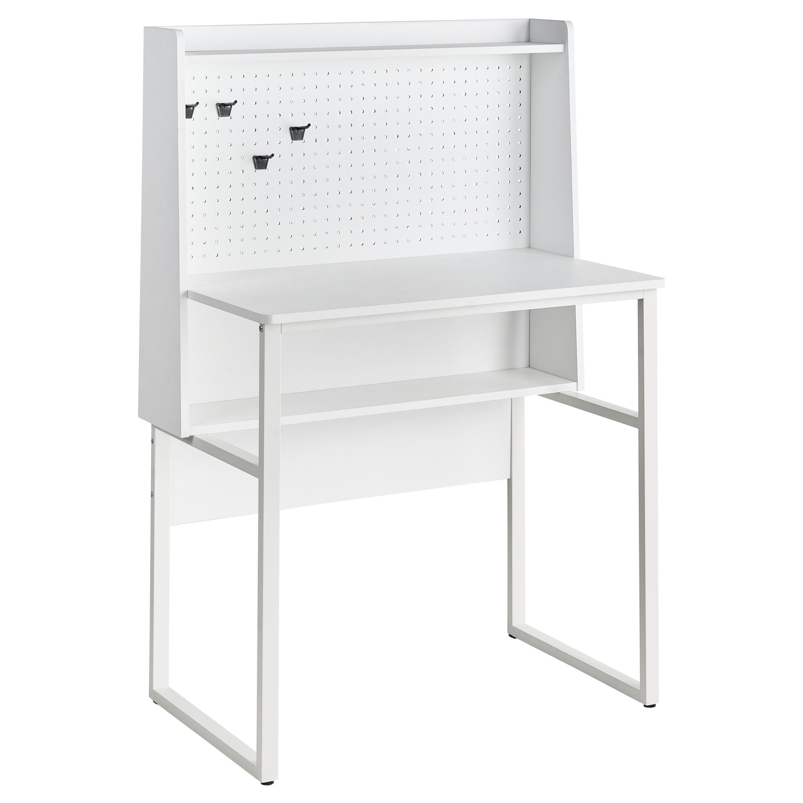 Beliani PSACÍ STŮL s děrovanou deskou Bílý 84/48 cm Buxton