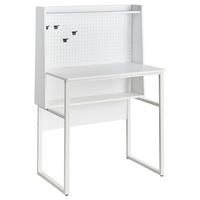 PSACÍ STŮL s děrovanou deskou Bílý 84/48 cm Buxton - bílá, kompozitní dřevo (48/84/121cm) - Beliani