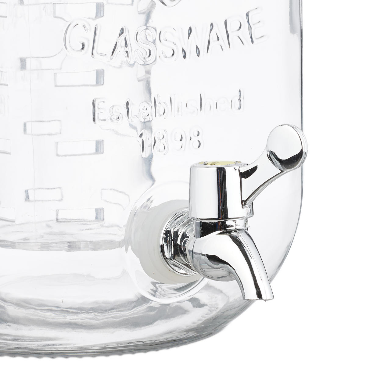 GETRÄNKESPENDER - Transparent, Glas/Kunststoff (4L) - Relaxdays