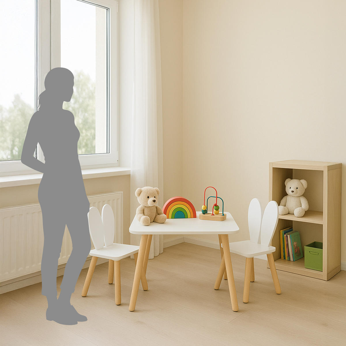 KINDERSITZGRUPPE - Weiß, Holz/Holzwerkstoff (50/44/50cm) - Relaxdays