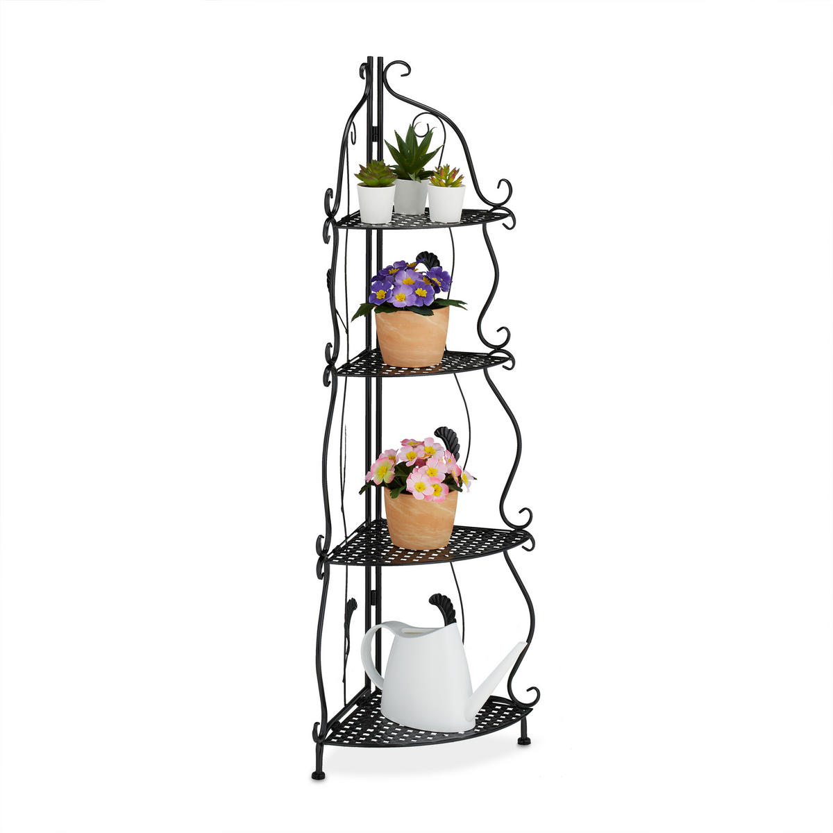 ECKREGAL - Schwarz, Kunststoff/Metall (30/113/30cm) - Relaxdays