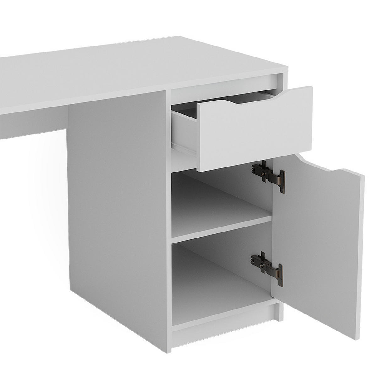 SCHREIBTISCH Ruben Weiß 120 x 55 cm mit Schublade - Weiß, Holzwerkstoff (55/120/75.6cm) - Vicco
