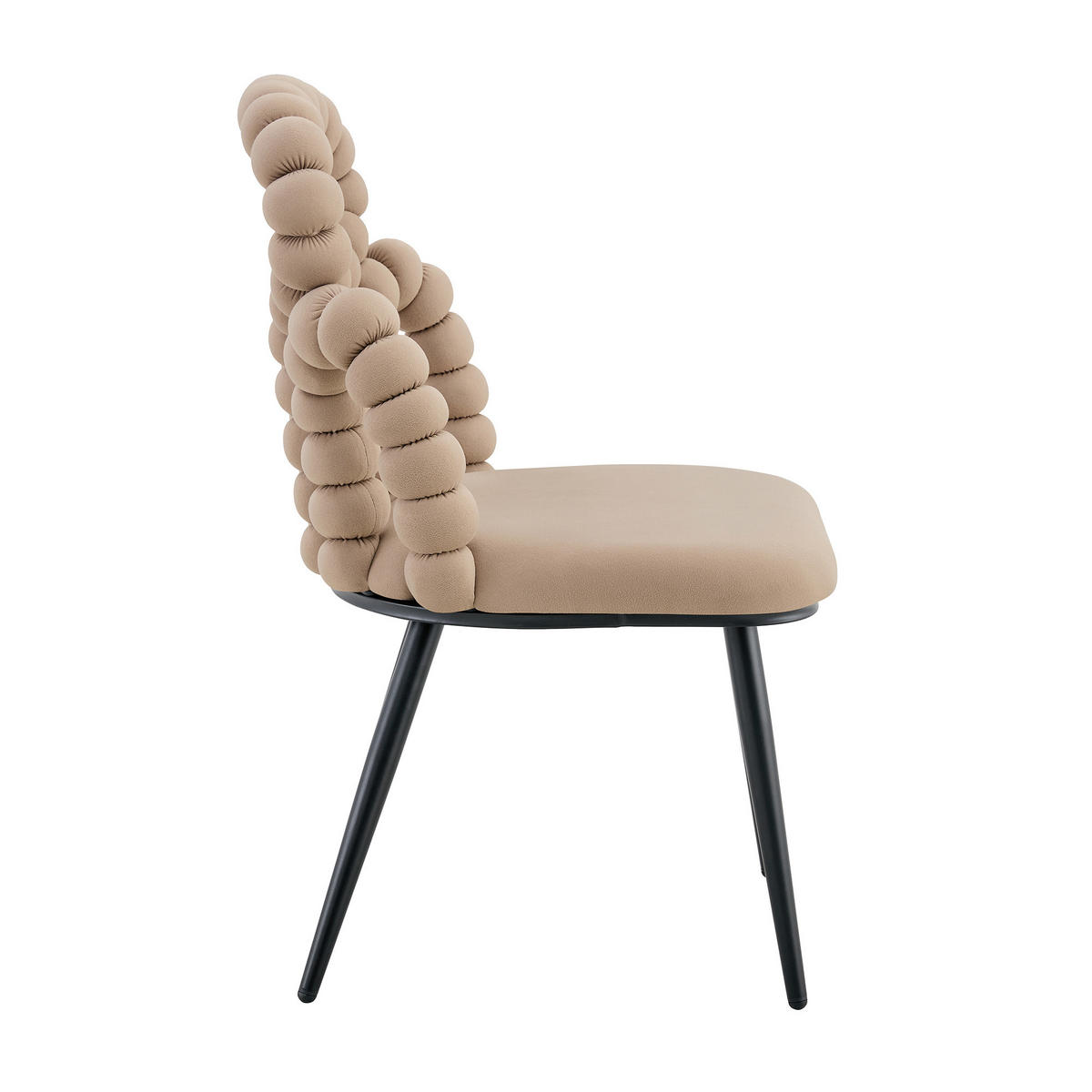 STUHL-SET DE-36759 2 Stück mit Kugelketten-Rückenlehne Camelfarben - Sandfarben, Metall (50/86/48cm) - ComfortXL