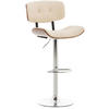 BARHOCKER Lederlook walnuss/creme - Chromfarben/Walnussfarben, Textil/Metall (50/94/56cm) - CLP