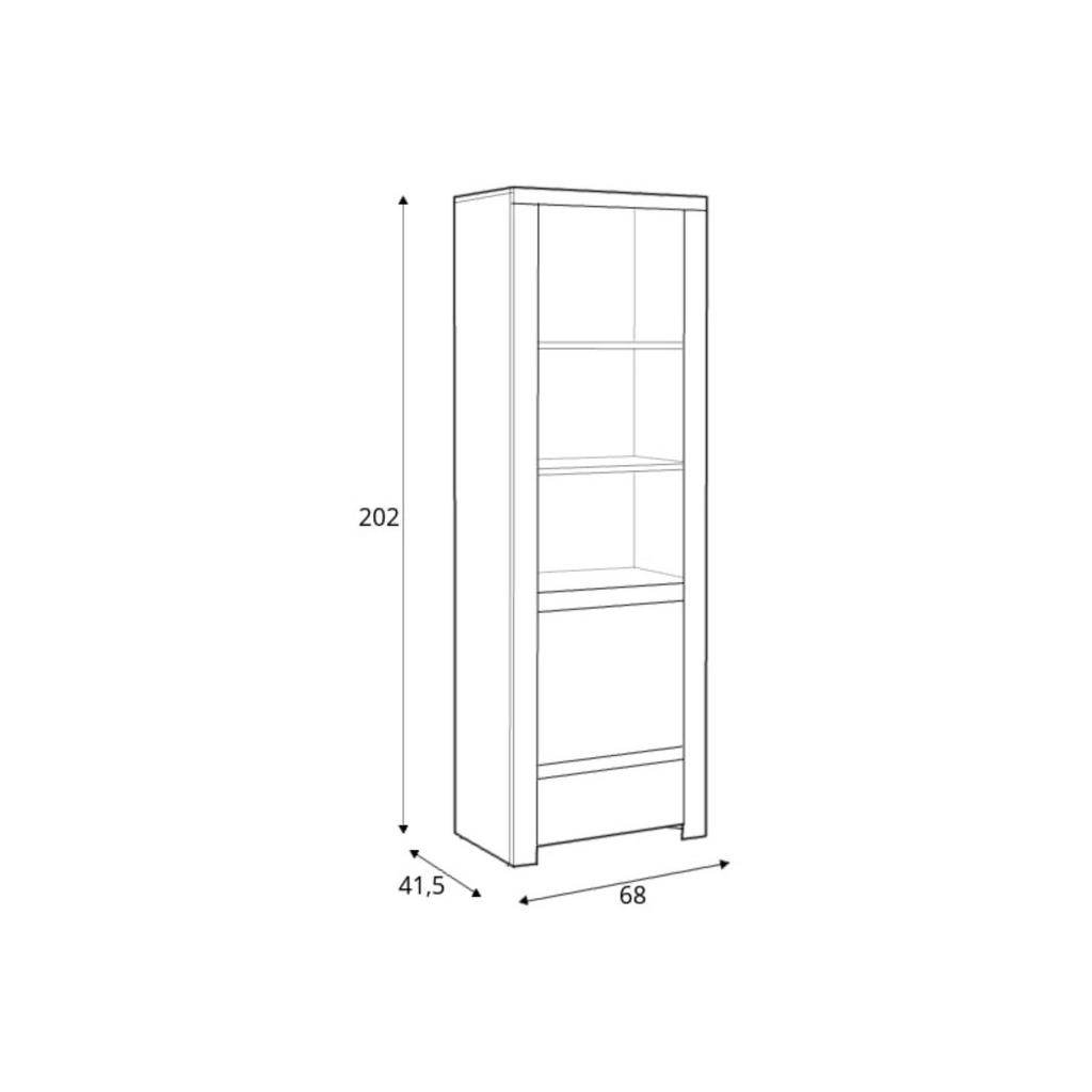 Thumbnail - Konsimo® Regal, Weiß, Eiche Wotan, Holz, Rechteckig, 68x202x42 cm, Hergestellt in Europa, Wohnzimmer, ,