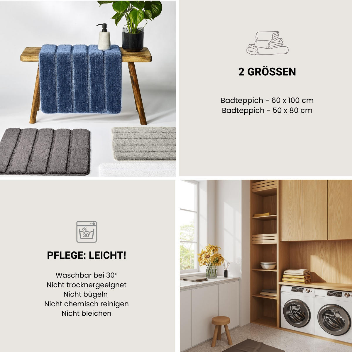 BADTEPPICH Milano - 100% Polyester - 60x100 cm - Weiß - Weiß, Textil (60/100cm) - SCHIESSER