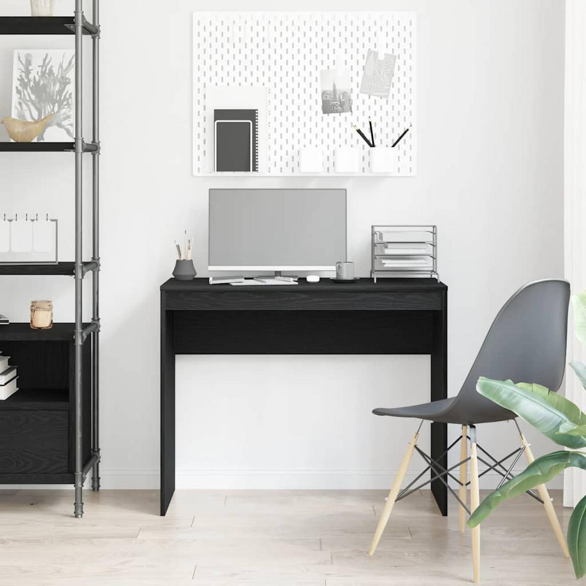 SCHREIBTISCH Modern 90/40/72 cm aus Holzwerkstoff Schwarze Eiche Dekor - Schwarz, Holz (40/90/72cm) - vidaXL