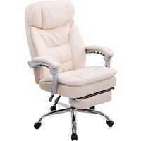 CHEFSESSEL Lederlook Creme - Chromfarben/Creme, Textil/Metall (67/112/67cm) - CLP