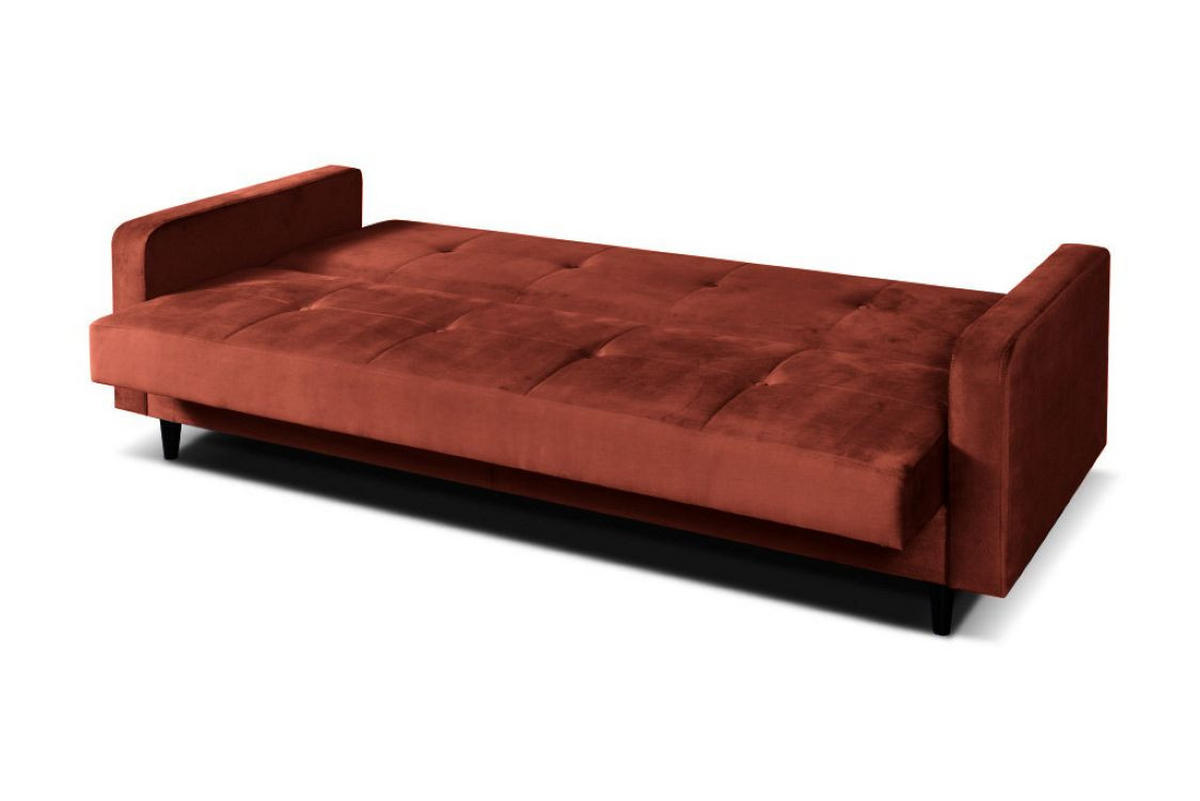 SOFA Luna 213cm im skandinavisches Stil, mit Schlaffunktion und Bettkasten, braun - Braun, Kunststoff (213/92/94cm) - Margaret Hadas24