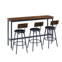 BARTISCH-SET DE-39321 3-teilig mit PU-Barhockern Braun - Braun, Holzwerkstoff (160/94.5/40cm) - ComfortXL