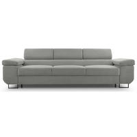 3-SITZER SOFA Capurso Beige Cord - Beige/Schwarz, Textil/Metall (274/90/98cm) - Selsey