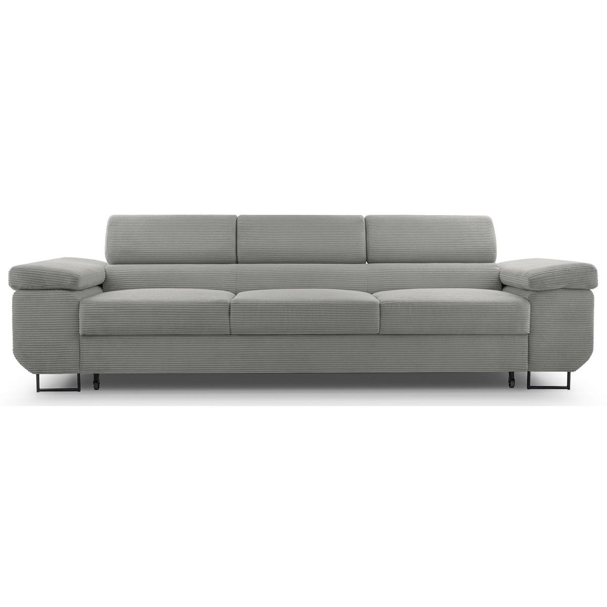 3-SITZER SOFA Capurso Beige Cord - Beige/Schwarz, Textil/Metall (274/90/98cm) - Selsey