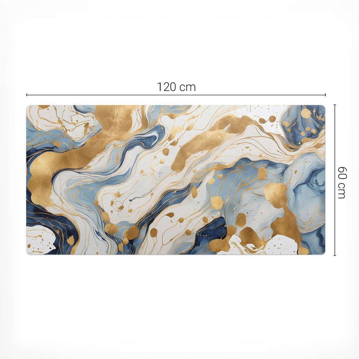 SCHREIBTISCHUNTERLAGE 120x60 cm Blau - Goldfarben/Hellblau, Kunststoff (1.6/120/60cm) - Wallfluent