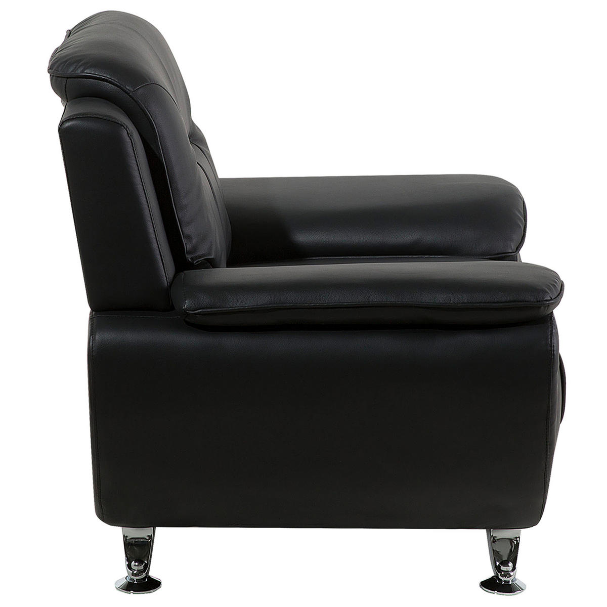 SESSEL Kunstleder Schwarz Leira - Schwarz, Kunststoff/Textil (113/88/86cm) - Beliani