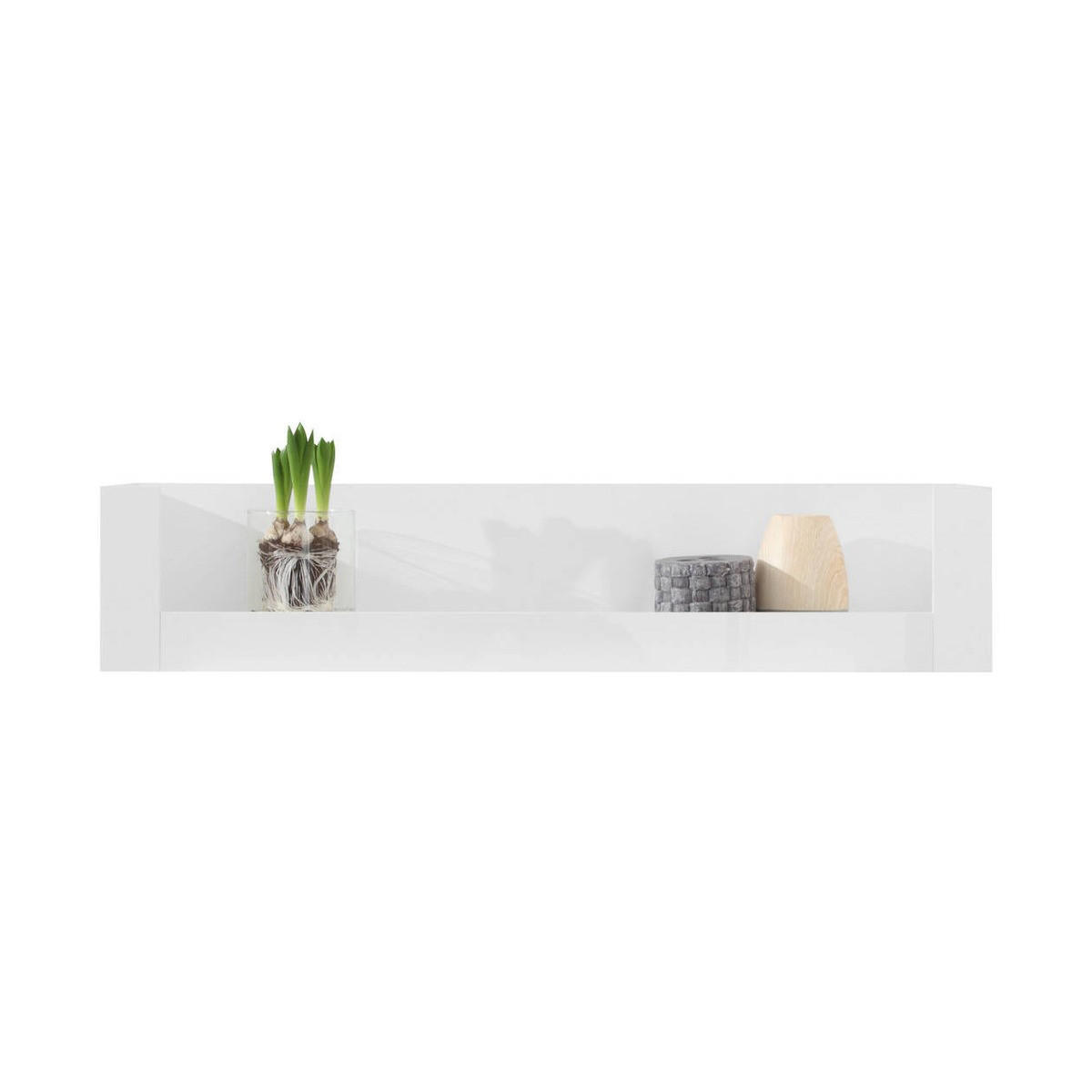 WANDREGAL – 120 cm – BERGEN System – Weiß - Weiß Hochglanz, Holzwerkstoff (120/25/24cm) - hi-markt