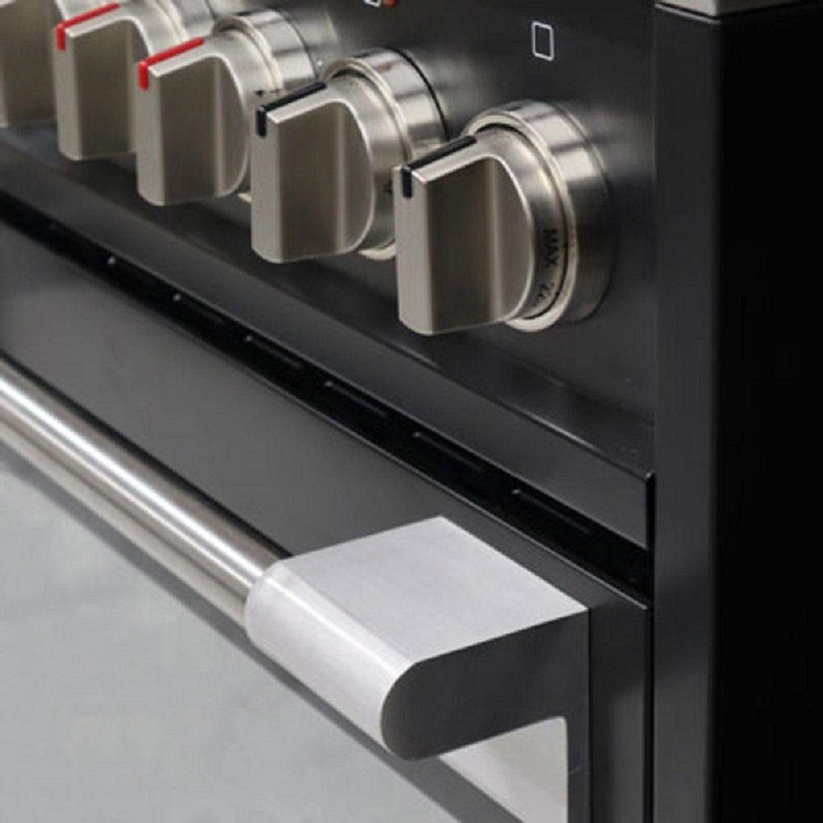 GAS-ELEKTRO-STANDHERD HGE 93505 S Schwarz 90 cm - Schwarz, Metall (90/90/60cm) - Kaiser Küchengeräte