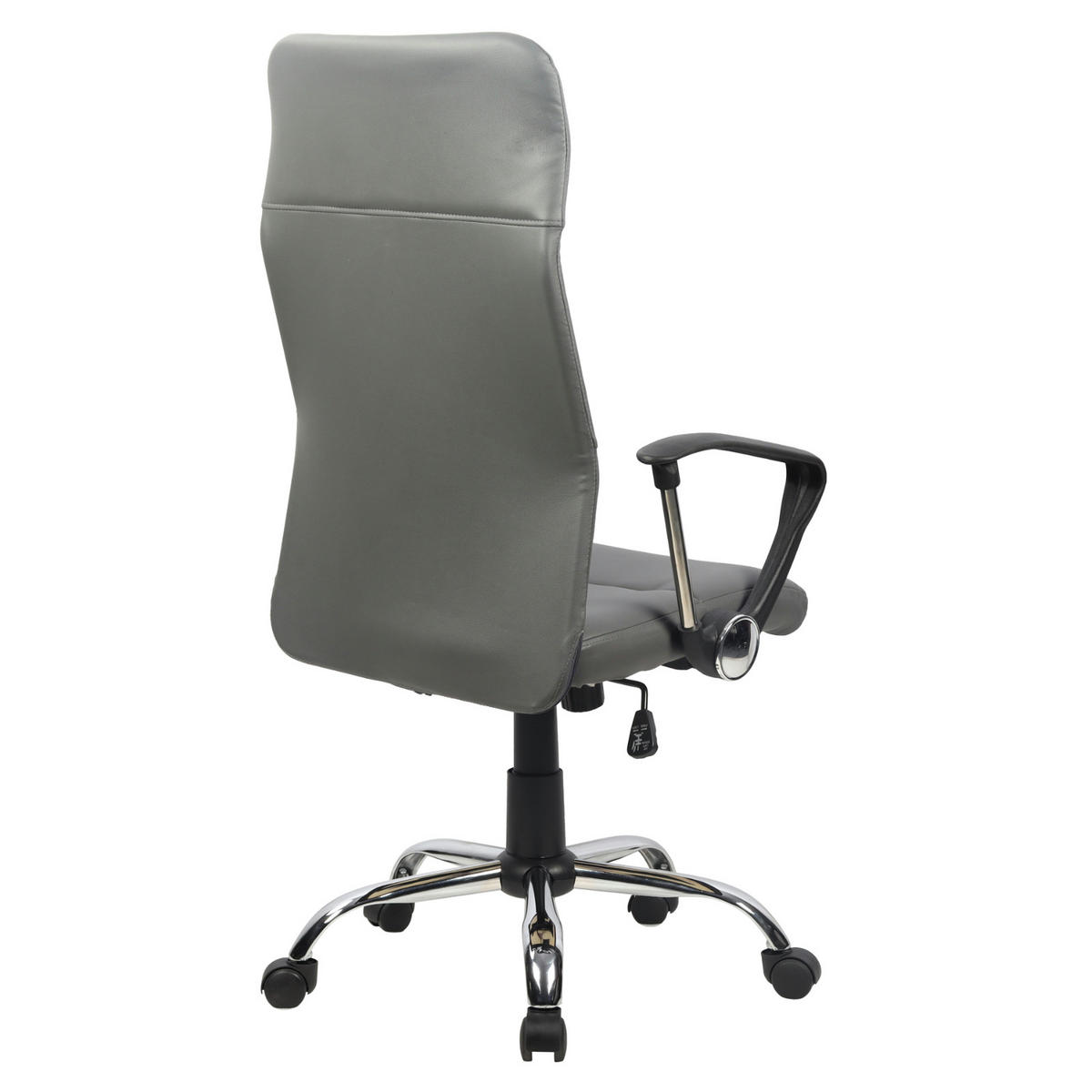BÜROSTUHL Aiko Schreibtischstuhl Arbeitsstuhl Chefsessel mit Rollen Armlehnen hohe Rückenlehne höhenverstellbar Wippmechanismus Grau - Grau, Kunststoff (61/119/52cm) - SVITA