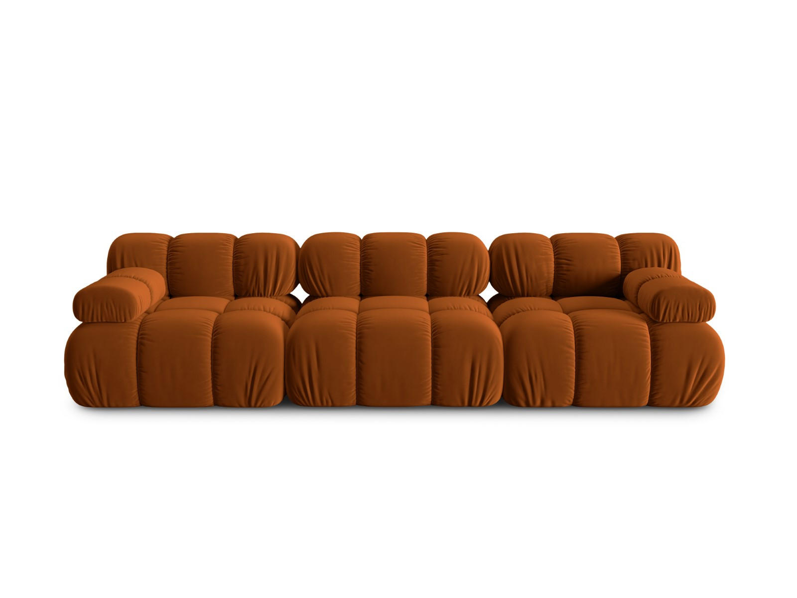 MODULARES-SOFA Bellis aus Samt terrakotta 3 Sitzplätze - Terracotta, Textil (94/63/282cm) - Micadoni