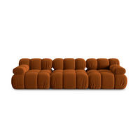 MODULARES-SOFA Bellis aus Samt terrakotta 3 Sitzplätze - Terracotta, Textil (94/63/282cm) - Micadoni