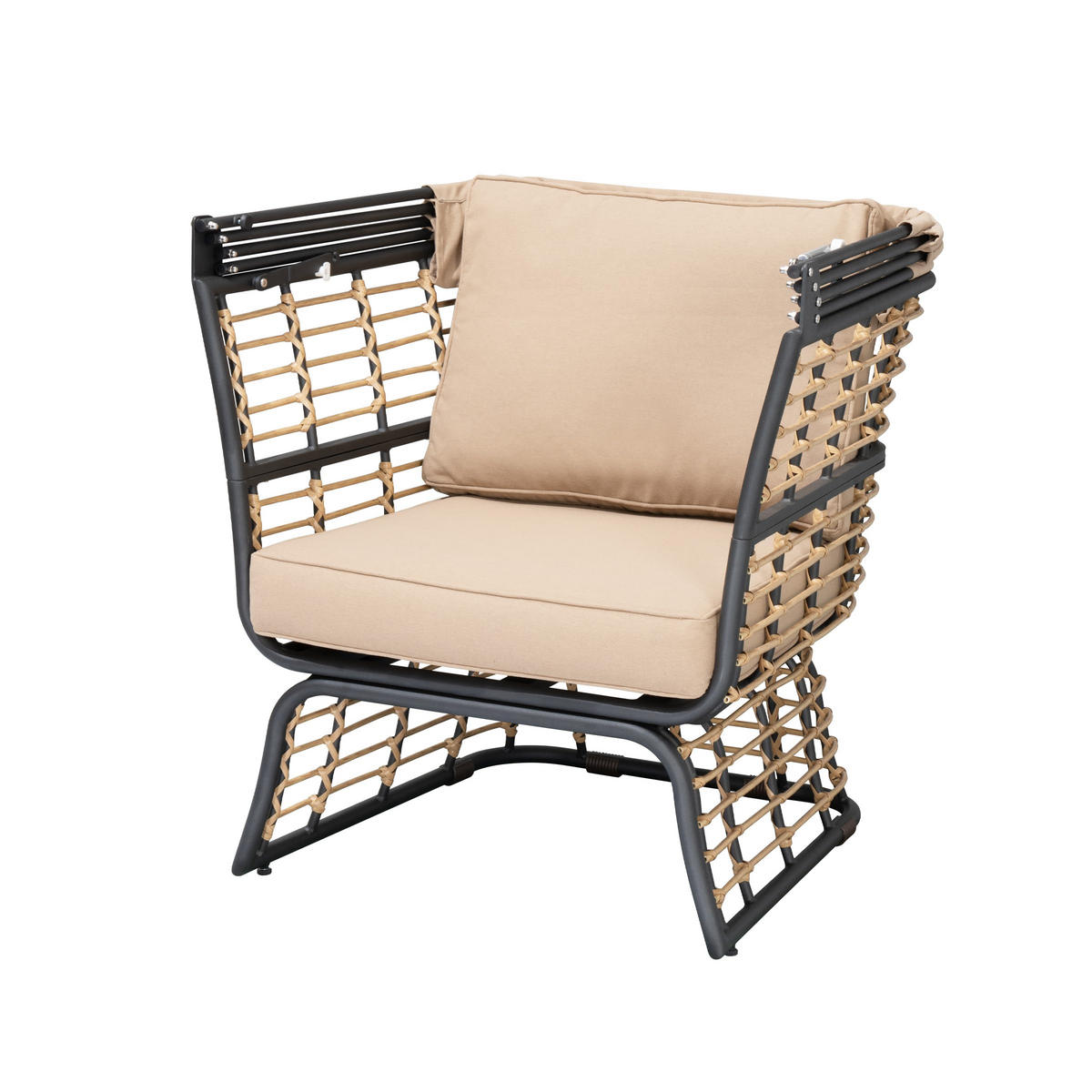 GARTENMUSCHEL Jakob Sonneninsel - Braun, Kunststoff (72/154/83cm) - DELUKE