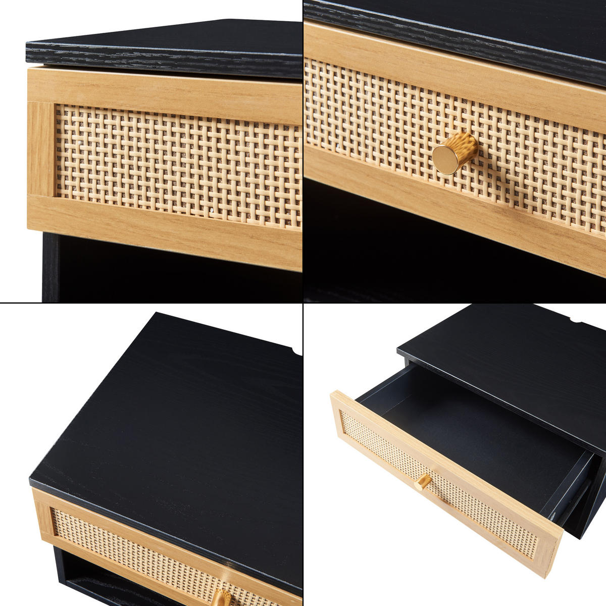 WANDREGAL Eiker - Goldfarben/Schwarz, Holzwerkstoff/Kunststoff (31.5/23/40cm) - [en.casa]