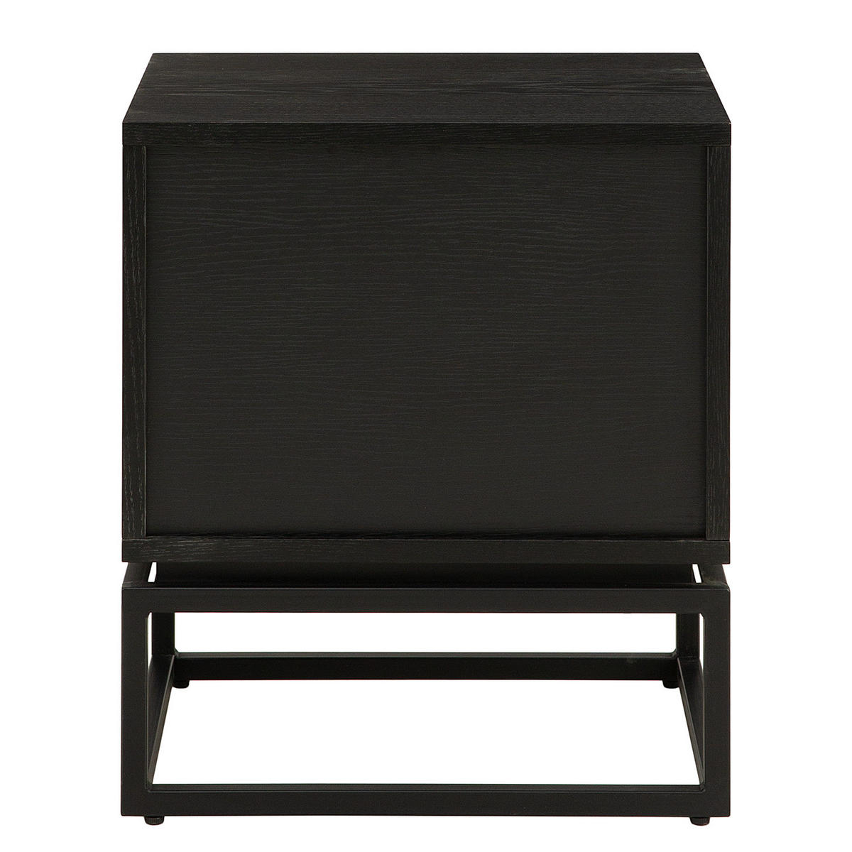 NACHTKOMMODE - Holzwerkstoff / Metall - Schwarz, Holzwerkstoff/Metall (48/55/40cm) - home24