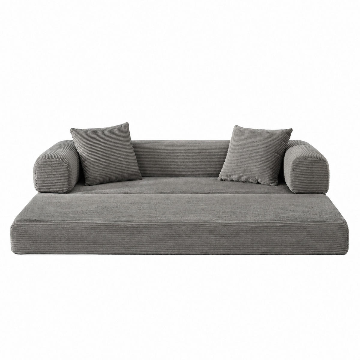 SCHLAFSOFA 195/89/59 cm Taupe Samtstoff, 3-Sitzer - Taupe, Textil (89/59/195cm) - Oxeza