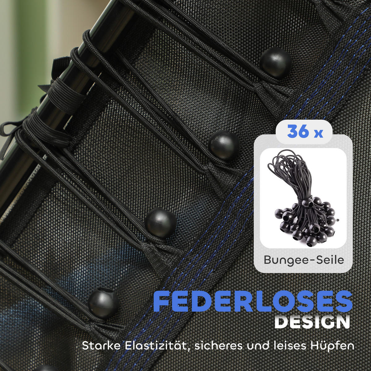 KINDERTRAMPOLIN - Blau, Kunststoff/Metall (163.5/163.5cm) - HOMCOM