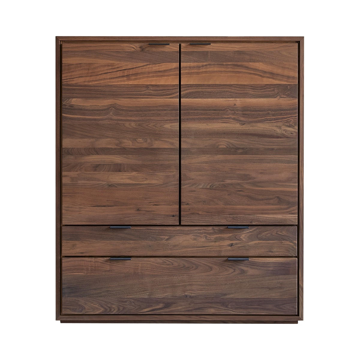 SCHRANK Senson Braun aus Walnuss - Braun, Holz (110/128/43cm) - Tikamoon