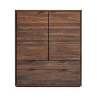 SCHRANK Senson Braun aus Walnuss - Braun, Holz (110/128/43cm) - Tikamoon